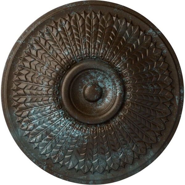 Ekena Millwork Modena Ceiling Medallion (Fits Canopies up to 5 1/4"), 23 1/2"OD x 3 1/2"P, Bronze Blue Patina CM23MOBBS - main